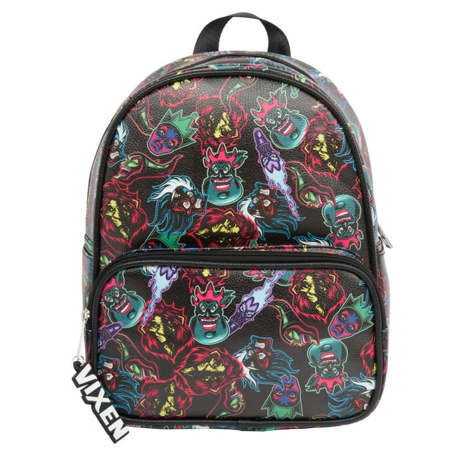 Minimochila de piel sintética con estampado integral de villanos de Disney