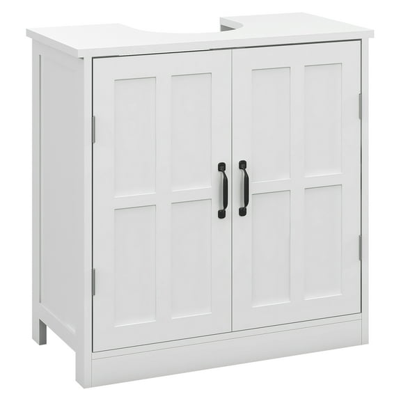 Bathroom Sink Cabinet, White Under Sink Organizer with Adjustable Shelf, Pedestal Sink Storage - 23.5" W x 11.75" D x 23.5" H