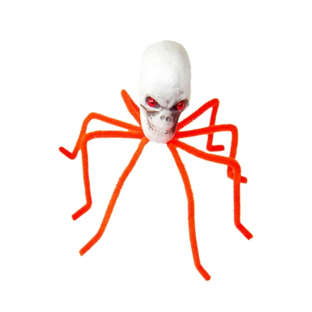 Aihimol Skull Spiders Halloween Decorations Props Scary Spiders Decor Halloween Party Halloween Spiders Decoration Party Decoration Haunted Halloween Decor,11.8"