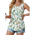 thumbnail image 3 of Fantaslook Womens Tank Tops Dressy Casual Sleeveless Blouses Crew Neck Pleated Tunic Shirts Summer Tops, 3 of 9