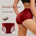 thumbnail image 2 of Alun Period High Waist Underwear for Women 3 Layer Leakproof Thin Breathable Panties for Menstrual Stretch Soft Comfortable Daily Wear Wine XS, 2 of 5