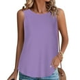 thumbnail image 2 of ZQGJB Ribbed Knitted Tank Tops for Women Casual Summer Sleeveless Round Neck Cami Workout Tees Shirt Loose Flowy Comfy Tunic Blouse Purple M, 2 of 7