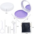 thumbnail image 2 of Retainer Case,Aligner Case with Mirror,Round Retainer Holder with Aligner Remover Tool, Chew & Brush,Rope Bag Sets (White Shell Purple Silicone), 2 of 6