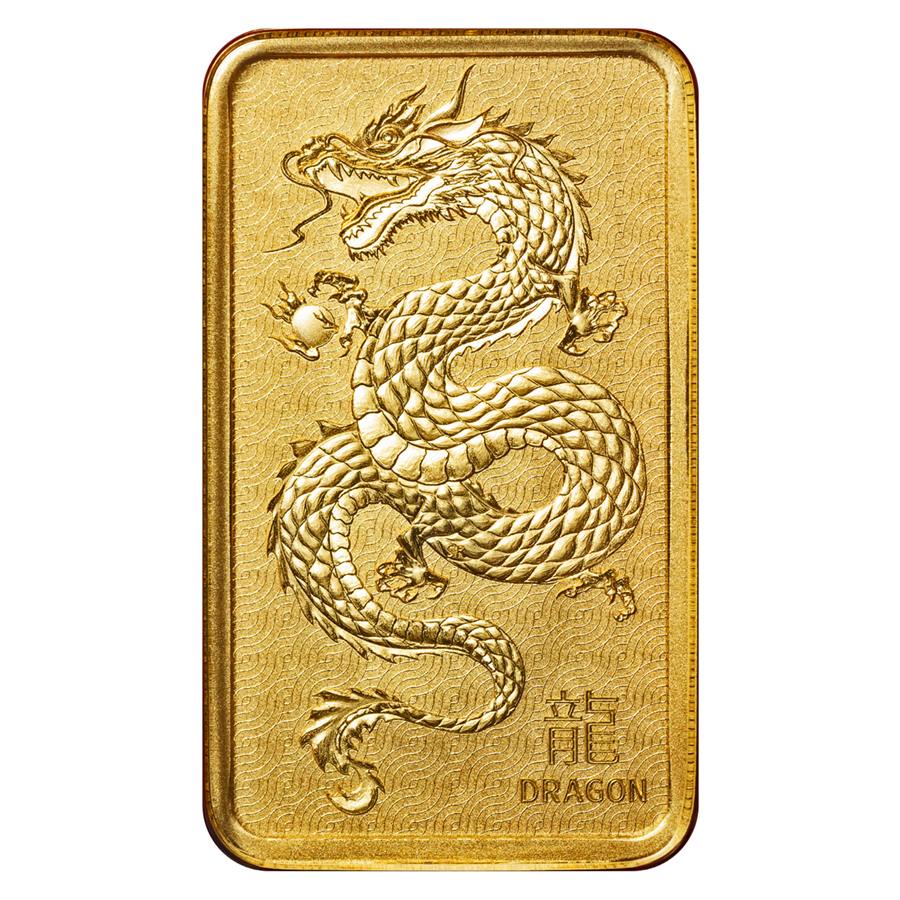 1 oz Gold The Perth Mint Bar (Lunar Dragon)
