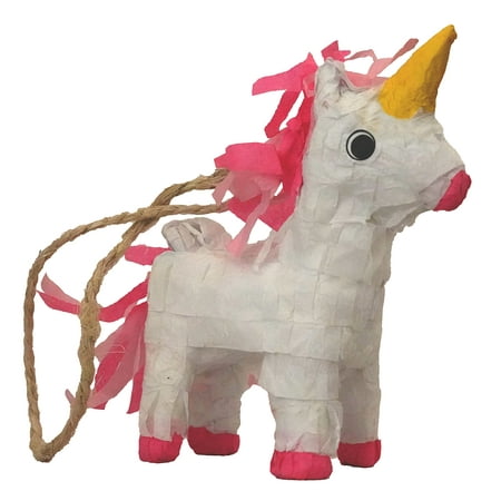 Bird Toy Unicorn Shape Pinata Fetch-It Pets Foraging Bird Chewing Toy - Medium to Large Sized Birds Decor African Grey Ringneck Conure Quaker Calque Pionus Cockatiel Senegal Parrot (9.5x7.5x2.5 Inch)