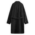 thumbnail image 3 of Long Woolen Coat Men, Single Breasted Casual Lapel Belted Trench Pea Coat Mid-length Jacket Overcoat wih Pockets (XL, Black), 3 of 3