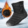 thumbnail image 3 of gracosy ladies snow boots winter boots warm shoes, waterproof overshoes, outdoor sports shoes, side zipper, fur lining, flat cotton shoes, non-slip bare boots, 3 of 9