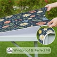 thumbnail image 6 of Pioneer Flower Floral Print Pattern Square Fitted Tablecloth with Elastic Edge,Square Table Cover,Washable Elastic Table Cover for Home Kitchen Party Decor 34"x34", 6 of 6