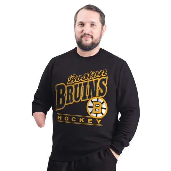 Men's G-III Sports by Carl Banks  Black Boston Bruins Adaptive Headliner Fleece Sweatshirt