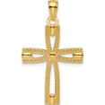 thumbnail image 1 of 14K Yellow Gold Beaded & Polished Cross Pendant (Width 20.25) (Length 33.24) - Jbsp, 1 of 5