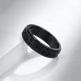 thumbnail image 2 of PAURO Women's & Men's Stainless Steel Sandblast Finish Hollow Star Moon Fidget Relax Rotatable Worry Ring Black Size 5, 2 of 4
