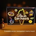 thumbnail image 4 of Tablero de Mensajes Acrílico Iluminado, Reescribible, Tablero de Dibujo Luminoso para Niños, Lámpara de Mensajes con 7 Bolígrafos de Colores, 20 X 20 cm, 4 of 5