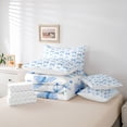 thumbnail image 6 of Erosebridal Princess Coquette Bowknot Kids 7-Piece Bedding Comforter Set,Blue Dreamy Loves Pattern King Bedding Sets For Girls,Reversible, 6 of 7