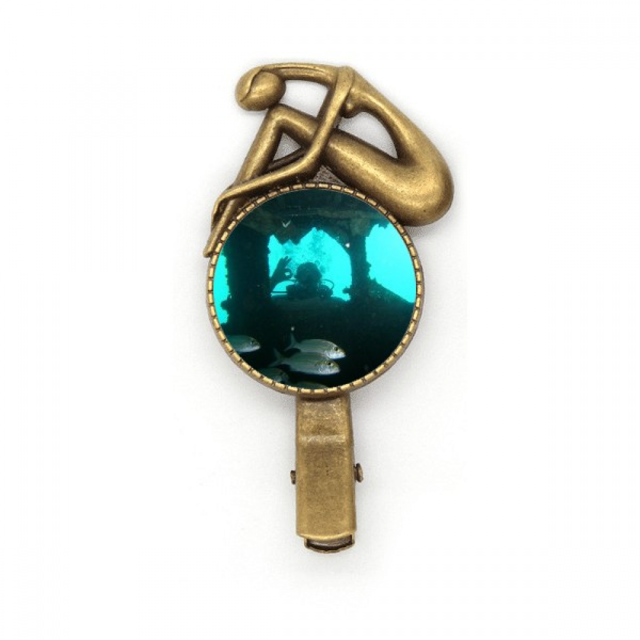 Los peces del océano buceo naturaleza foto Broche broche broche broche Metal retro
