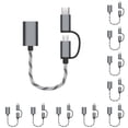 thumbnail image 1 of Sidaley Cable de nylon tipo C OTG a USB 3.0 Cable adaptador Reutilizable Interior Exterior Reunión de trabajo Convertidor de viaje Gris Gris 10piezas, 1 of 5