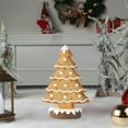 thumbnail image 4 of FastXmas 2.5*5.9" Christmas Tree Tabletop Decorations Glitter Winter Snow Resin Sign Ornament Tabletop Ornament Gold/Brown Resin Xmas tree Centerpiece for Xmas Indoor Home Office Party Holiday Decor, 4 of 6