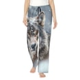 thumbnail image 1 of Balery Majestic Snowy Wolf Pantalones de pijama para mujer, pijamas ultraligeros, pantalones de estar por casa-3X-Large, 1 of 6