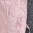 thumbnail image 4 of NOLDARES Girls Parachute Pants Kids Elastic Waist Wide Leg Cargo Pants Y2K Street Baggy Trousers with Pockets(Pink,13-14 Y), 4 of 9