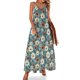 thumbnail image 1 of Vestido largo retro con flores, amarillo, azul y floral, sexy, con escote en V, estilo bohemio, con tirantes, estético, de gran tamaño, 1 of 7