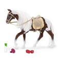 thumbnail image 1 of Caballo de juguete Lori Pinto blanco y marrón de 15 cm con accesorios para más de 3 años, 1 of 5