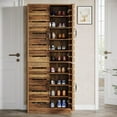 thumbnail image 2 of Tribesigns Armoire à Chaussures de 78,8 Pouces de Haut avec Portes à Persiennes, Armoire de Rangement Verticale Réglable à 9 Niveaux pour 27 Paires, Brun Rustique, 2 of 5