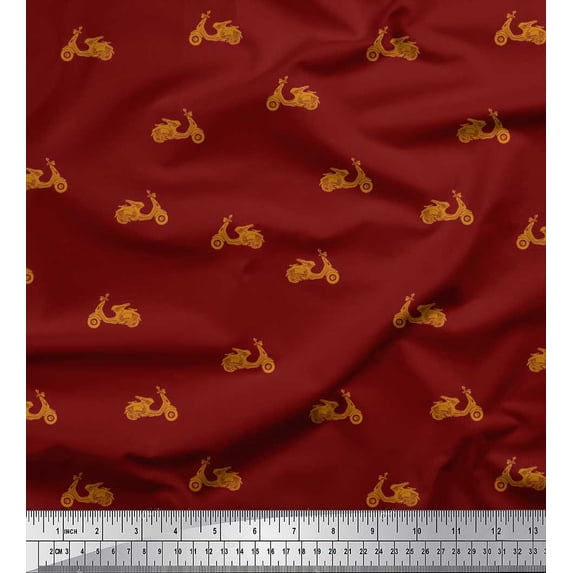 Soimoi Cotton Poplin Fabric Scooter Shirting Decor Fabric Printed Yard 42 Inch Wide
