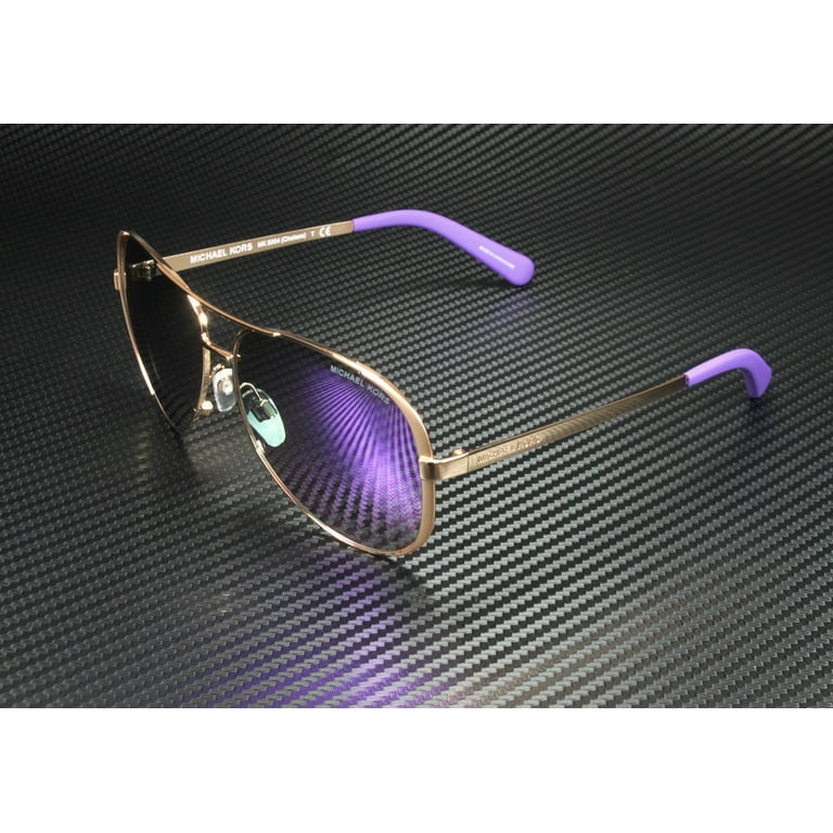 Michael Kors Women's Rose Gold Aviator Sunglasses, Purple Mirrored