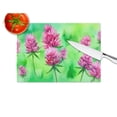 thumbnail image 2 of Vermont Red Clover in Watercolor Glass Cutting Board Large 12 in x 15 in, 2 of 5