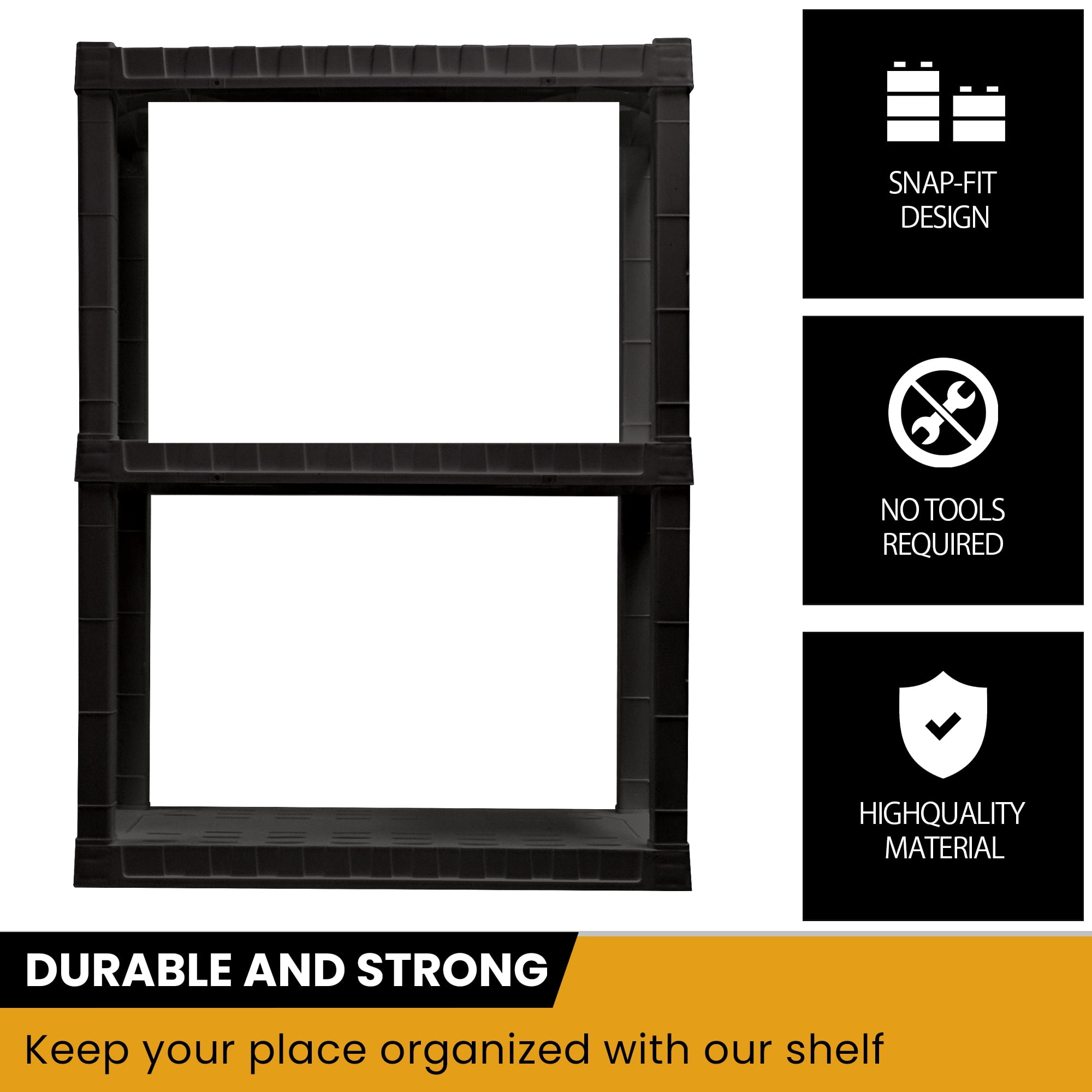 Hyper Tough Garage Shelving Unit Heavy Duty 3-Tier 2-Pack 39"H x 30"W x 14"D, Black 300 lb Capacity