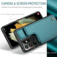 thumbnail image 2 of Mantto Case for Samsung Galaxy S21 Ultra with Card Holder, Retro PU Leather RFID Blocking Credit Card Slots Double Magnetic Clasp Flip Kickstand Shockproof Phone Cover for Galaxy S21 Ultra,Blue, 2 of 9