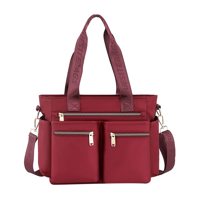 Bolso de hombro impermeable para mujer Bolso de compras de gran capacidad Moda para el trabajo (rojo) Likrtyny Para Estrenar