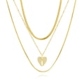 thumbnail image 1 of JeenMata Juego de 3 Elegantes Colgantes de Corazón en Capas en Oro Amarillo, 1 of 5