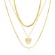 thumbnail image 1 of JeenMata Juego de 3 Elegantes Colgantes de Corazón en Capas en Oro Amarillo, 1 of 5