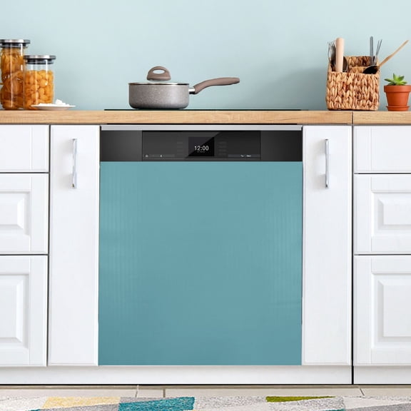 Teal Dishwasher Magnet Cover Reuseable Refrigerator Magnet Cover Decal Fridge Microwave Stickers Hoilday Party Decor 23 x 26 Inch