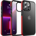 thumbnail image 7 of Casus Frosted Matte Silicone Frame Shockproof Case for Apple iPhone 13 Pro Max - Red, 7 of 7