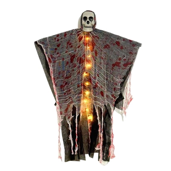 Halloween Hanging Decor Light Up Bloody Skull Prop 34 X 24 Inch 1 Piece for Indoor Outdoor Haunted House and Party Display
