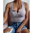 thumbnail image 3 of Idoravan Tank Tops for Women Clearance Women Casual Sleeveless V-Neck Loose Solid Pullover Fashion Blouse Tank Tops, 3 of 5
