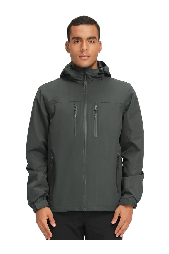 Men's Hooded Rain Jacket Waterproof Windbreaker coat Shell for Outdoor Hiking Climbing Traveling