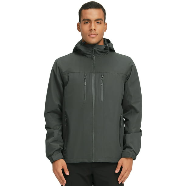 CAMEL CROWN Men's Hooded Rain Jacket Waterproof Windbreaker coat Shell ...