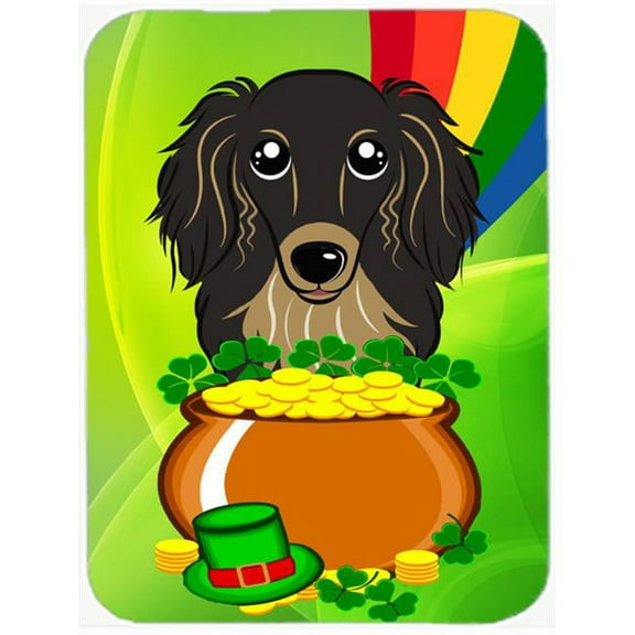 Carolines Treasures  Longhair Black & Tan Dachshund St. Patricks Day Mouse Pad
