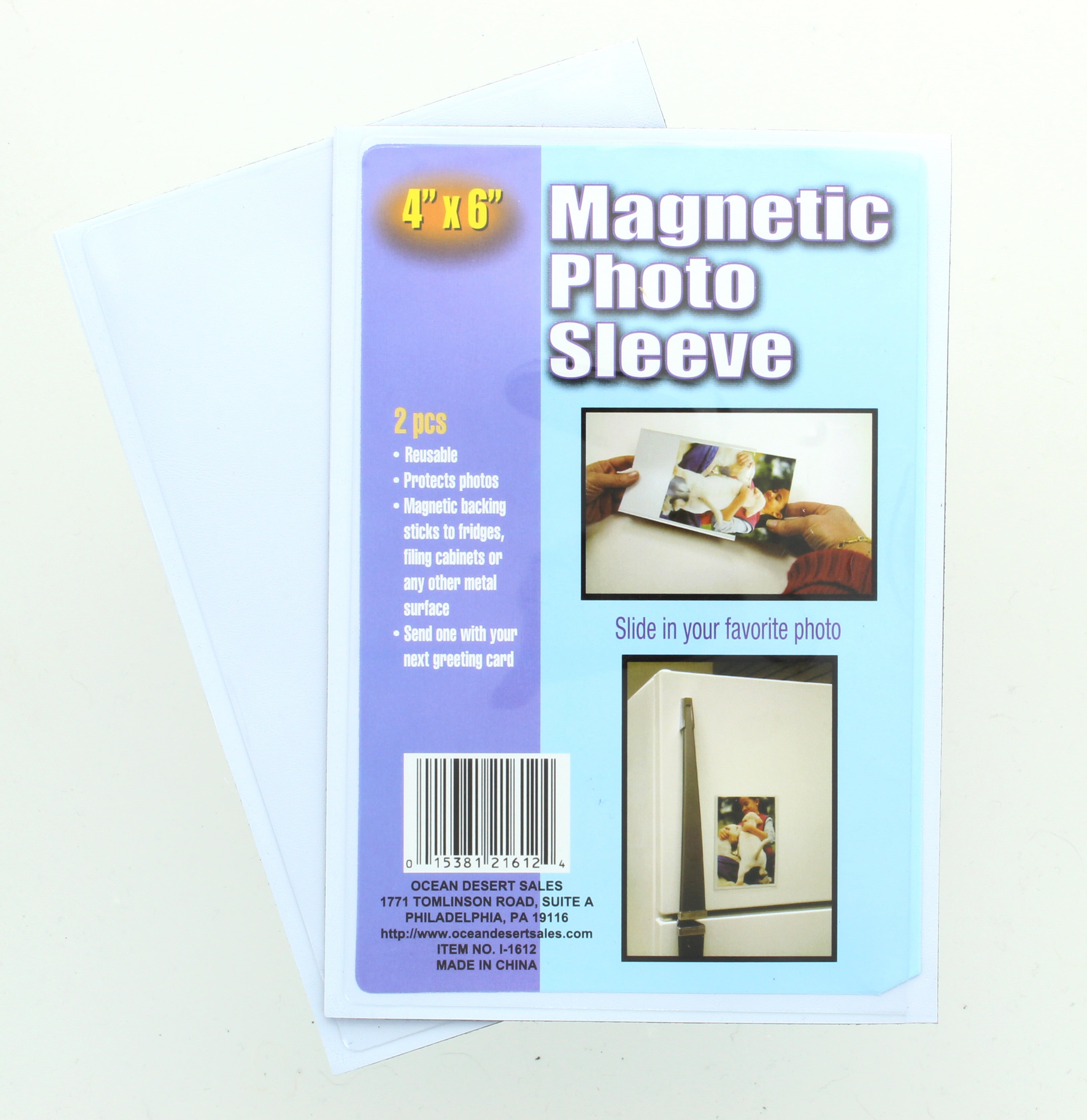 Lot of 6 Magnetic 4" x 6" Photo Sleeves Insert Picture Reusable Holder 