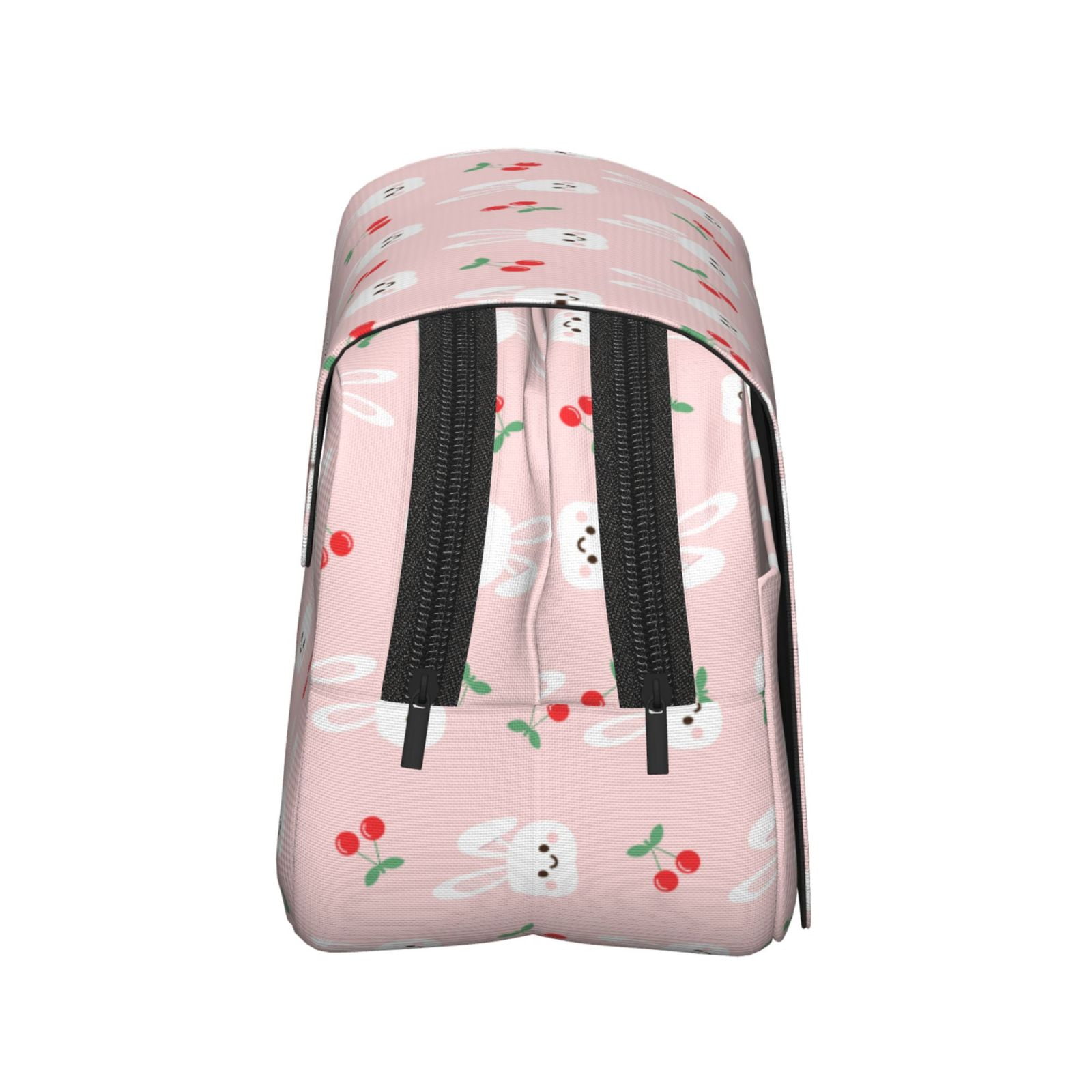 Rateoe Rabbit And Cherry Pattern Double Clamshell Pen Case, Storage Organizer with Two Zipper Compartments– Holds Up to 50 Pencils & Pens