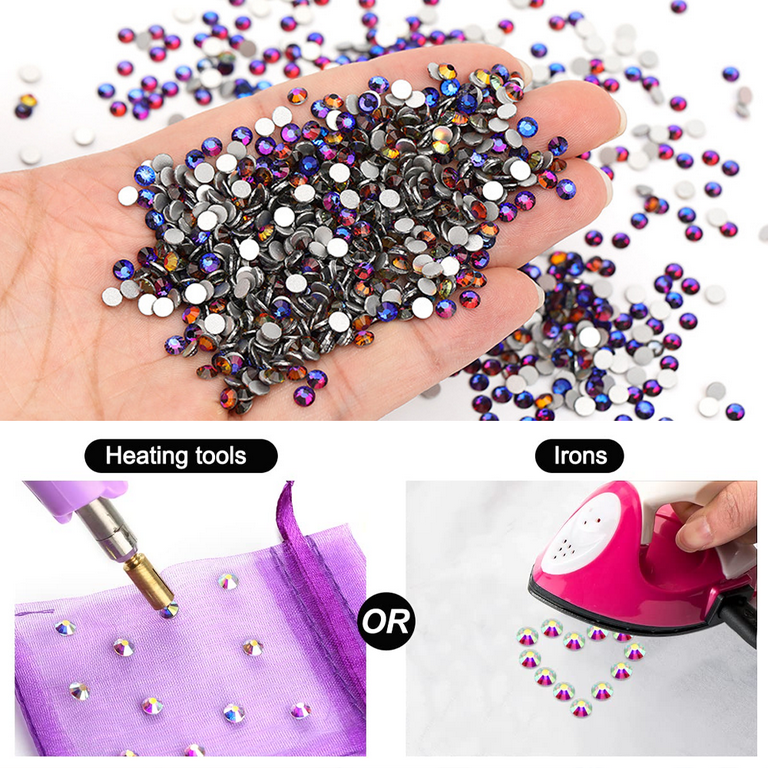  Glue with Blue and Purple Rhinestones Gems for Crafts