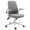 thumbnail image 1 of 360° Swivel Office Chair Task Chair, Breathable Fabric Computer Chair with Flip-up Arms and Adjustable Height, Grey, 1 of 7