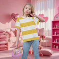 thumbnail image 7 of Ruyang Kids Girls Striped T Shirts Round Neck Loose Fit Short Sleeve Summer Casual Lightweight Outdoor Athletic Tee Tops, 7 of 7