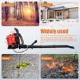 thumbnail image 6 of Floseru 63CC 2-Stroke Backpack Leaf Blower Gas Powered, 665 CFM 205 MPH Powerful Wind, Cruise Control, High-Efficient Commercial Gas Leaf Blower for Yard Lawn Care, Debris Dust & Leaf Cleaning, 6 of 10