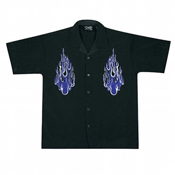 Dual Blue Flames Club Shirt - Medium
