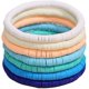 thumbnail image 1 of 7 unids/pack Bohemia pulseras de cuentas de arcilla polimérica colorido surfista estiramiento pulsera apilable para mujeres adolescentes niñas joyería de playa de verano, 1 of 4