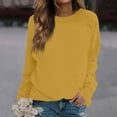 thumbnail image 1 of Kagetolytai Chandails pour Femmes Mode Décontractée Unie Manches Longues Col Rond Chandail Haut Blouse Chandails à Capuchon pour Femmes Jaune TG, 1 of 5