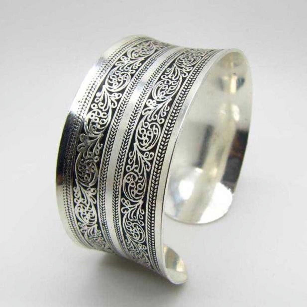 Bracelet Large Style Tibétain En Argent Plaqué - Totem, Manchette, Neuf Avec étiquettes